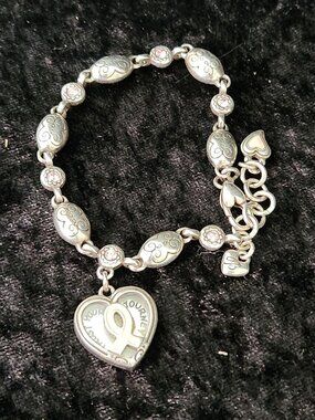 BRIGHTON Power Of Pink Trust Your Journey Love Heals Charm Bracelet-EUC